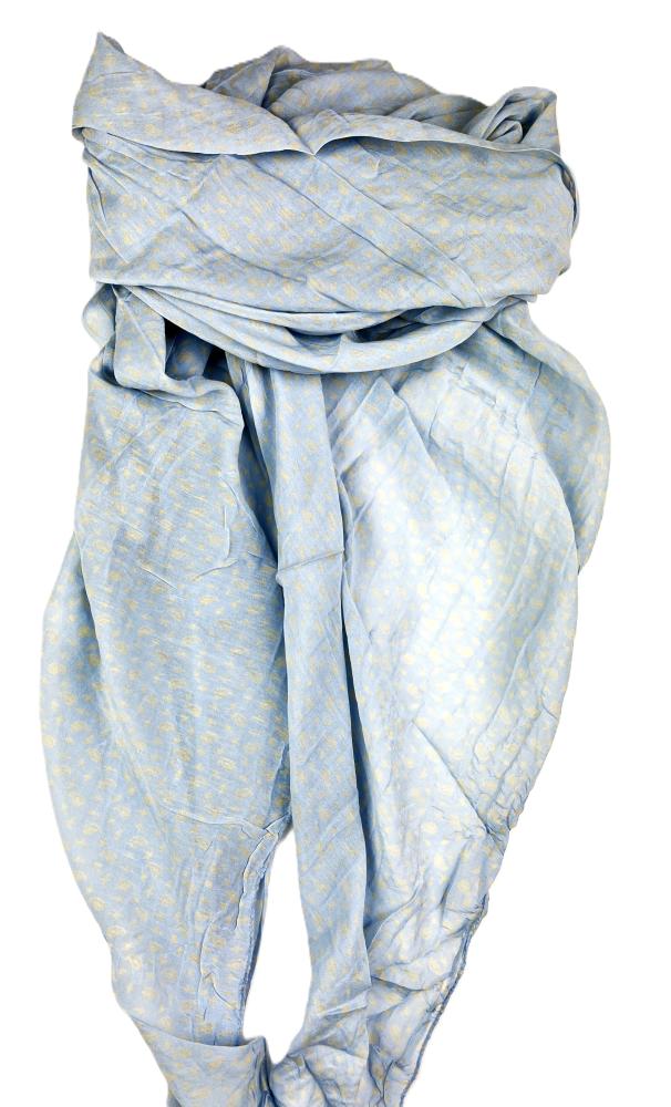 Sarah & Sally Baumwollschal Paisley hellblau